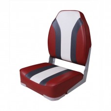 Кресло складное мягкое High Back Rainbow Boat Seat красно/белое