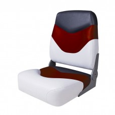 Кресло складное мягкое Premium High Back Boat Seat бело/красное